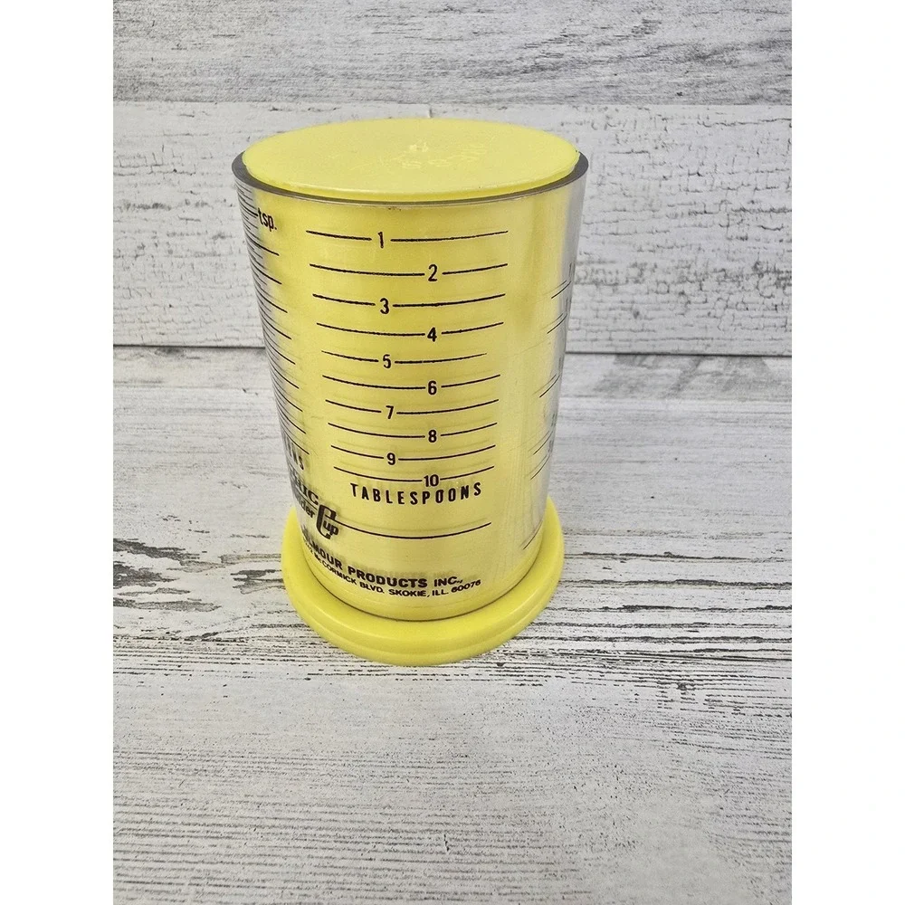 Milmour Products Metric Wonder Cup Vintage Adjustable Measuring Cup Yellow 1 Cup